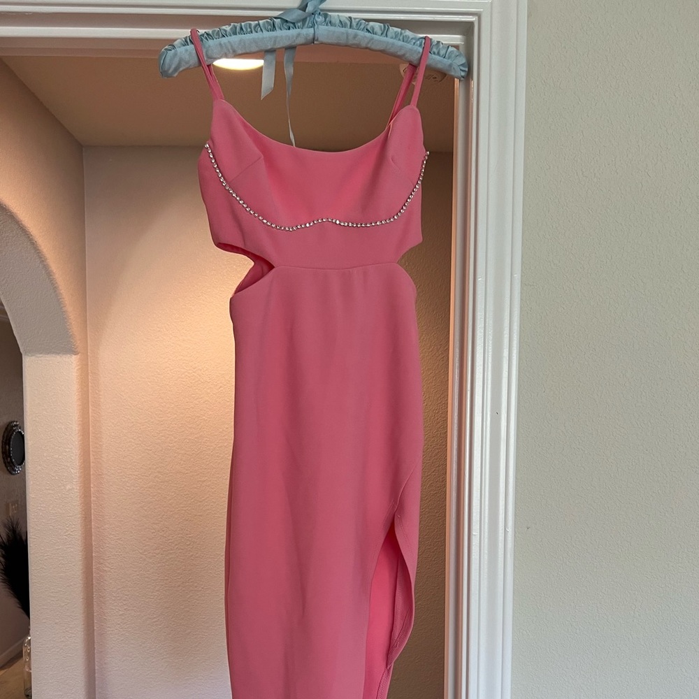 Sage and Paige S baby pink midi dress